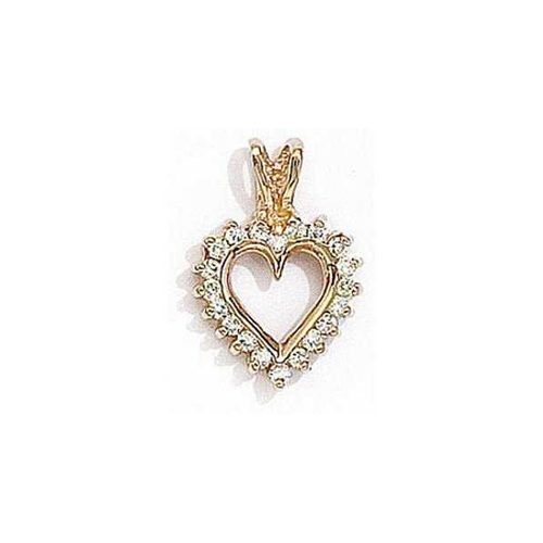 Image of 14K Yellow Gold Diamond Heart Pendant (Chain NOT included) (CM-RM385FC)