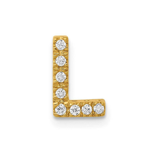 Image of 14K Yellow Gold Diamond Initial L Pendant
