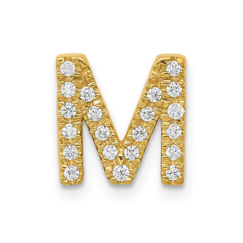 Image of 14K Yellow Gold Diamond Initial M Pendant