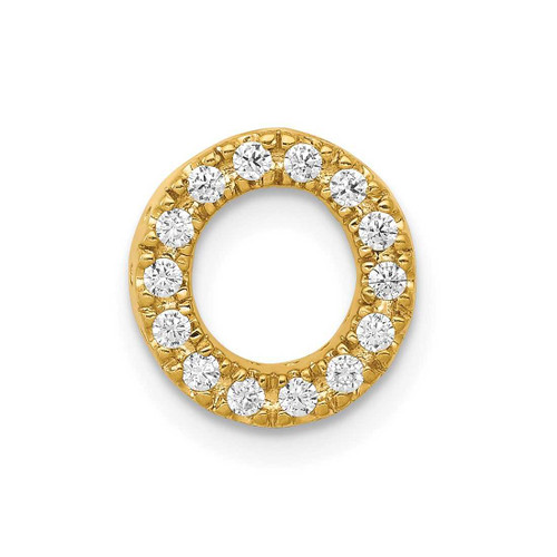 Image of 14K Yellow Gold Diamond Initial O Pendant