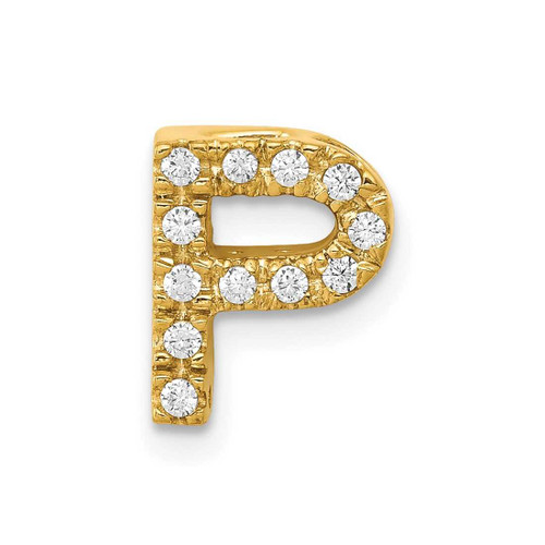 Image of 14K Yellow Gold Diamond Initial P Pendant
