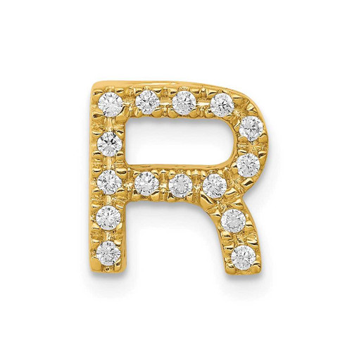 Image of 14K Yellow Gold Diamond Initial R Pendant