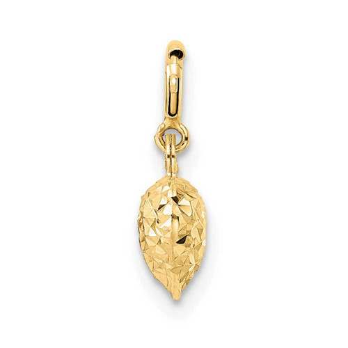 Image of 14K Yellow Gold Diamond-cut Heart w/ Spring Ring Clasp Charm
