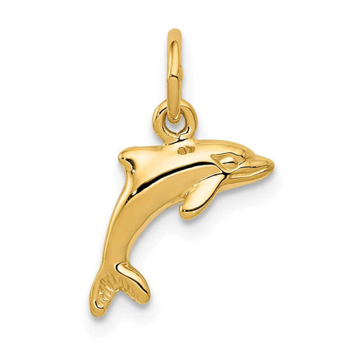 Image of 14K Yellow Gold Dolphin Pendant C502