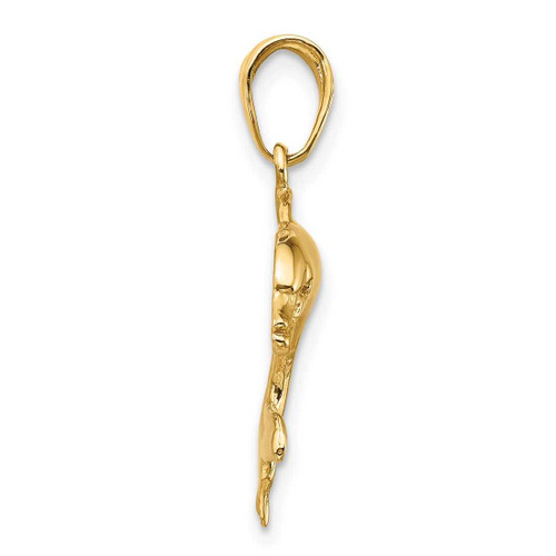 Image of 14K Yellow Gold Dolphin Swimming Pendant