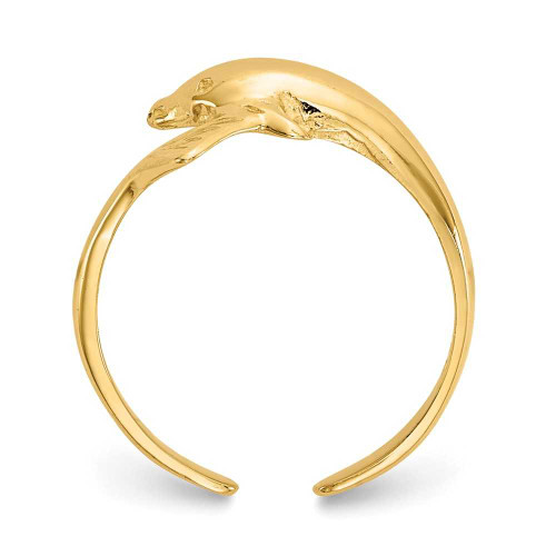 Image of 14K Yellow Gold Dolphin with Tail Toe Ring