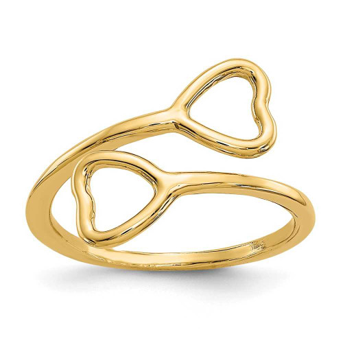 Image of 14K Yellow Gold Double Cutout Heart Bypass Toe Ring