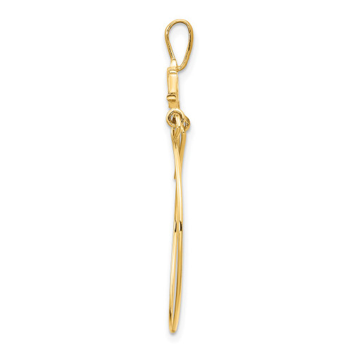 Image of 14K Yellow Gold Double Dolphins Charm Holder Pendant
