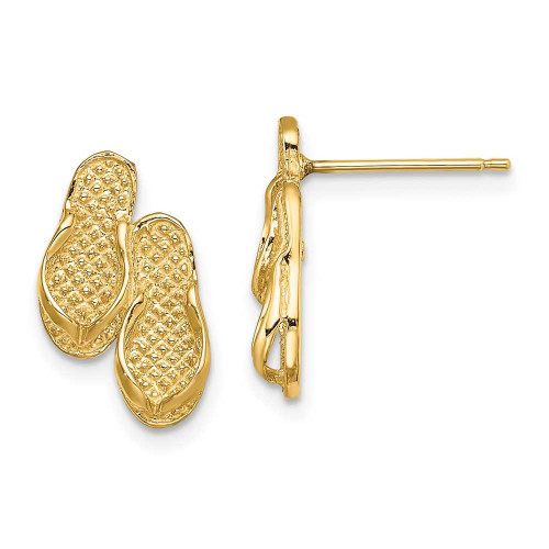 Image of 14K Yellow Gold Double Flip-Flop Post Earrings