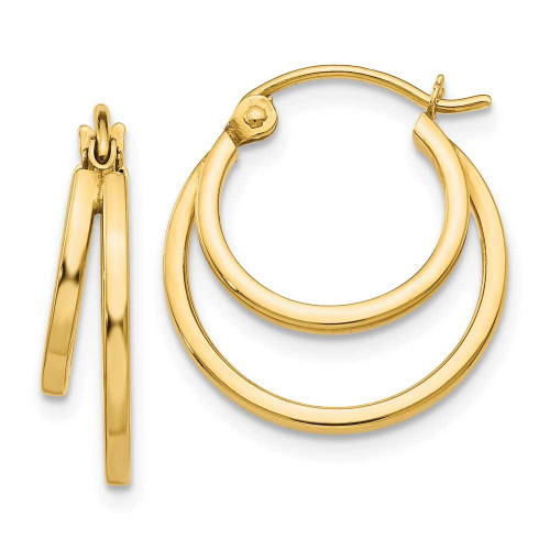 Image of 17mm 14K Yellow Gold Double Hoop Earrings