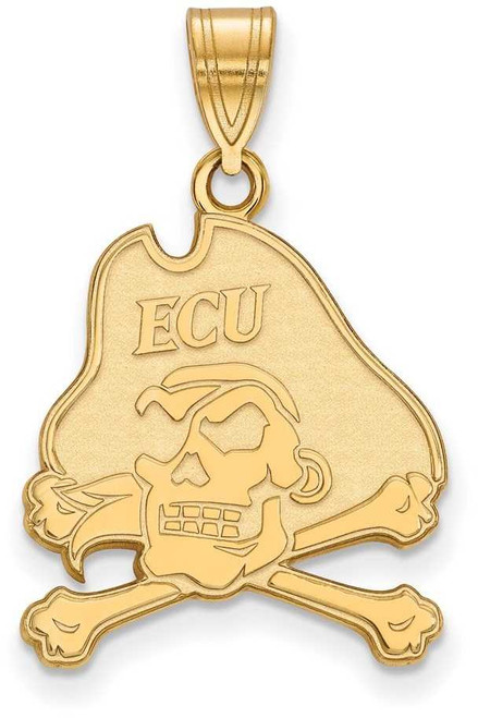 Image of 14K Yellow Gold East Carolina University Large Pendant by LogoArt (4Y004ECU)