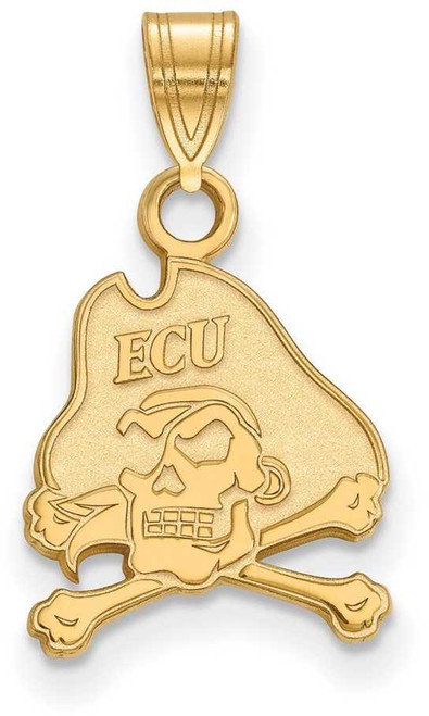Image of 14K Yellow Gold East Carolina University Small Pendant by LogoArt (4Y002ECU)