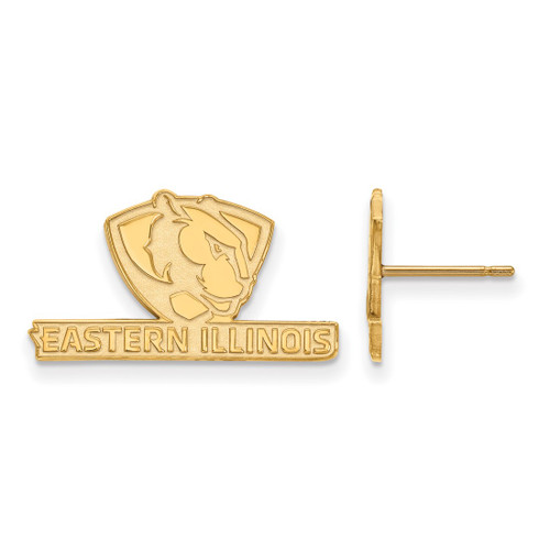14K Yellow Gold Eastern Illinois University Small Post Earrings by LogoArt