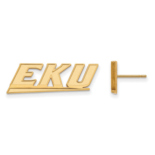 14K Yellow Gold Eastern Kentucky University Small Post Earrings by LogoArt