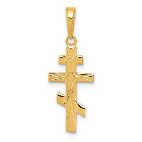 Image of 14K Yellow Gold Eastern Orthodox Cross Pendant C3835