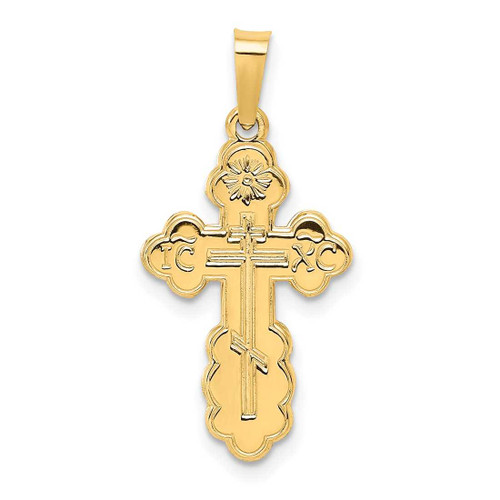 Image of 14K Yellow Gold Eastern Orthodox Cross Pendant XR567