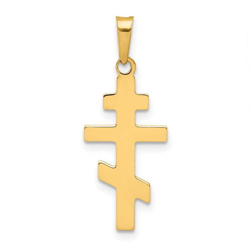 Image of 14K Yellow Gold Eastern Orthodox Cross Pendant XR575