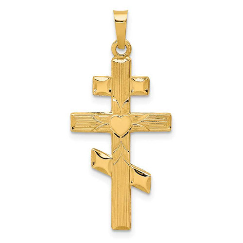 Image of 14K Yellow Gold Eastern Orthodox Cross Pendant XR582