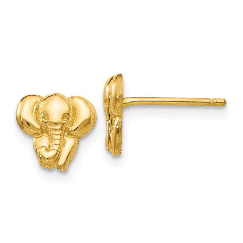 Image of 7mm 14K Yellow Gold Elephant Stud Earrings