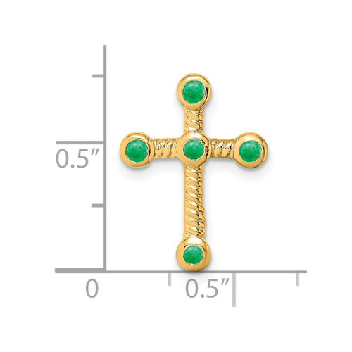 Image of 14k Yellow Gold Emerald Cross Slide Pendant