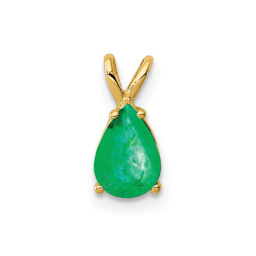 Image of 14K Yellow Gold Emerald Pendant