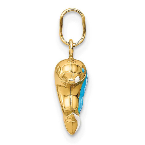 Image of 14k Yellow Gold Enameled Dolphin Pendant