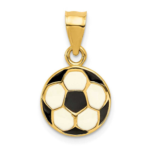 Image of 14K Yellow Gold Enameled Soccer Ball Pendant K2088