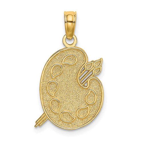 Image of 14K Yellow Gold Engraved & Textured Painters Pallet Pendant