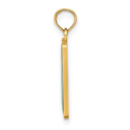 Image of 14K Yellow Gold Exit 0 / Cape May with Green Enamel Pendant