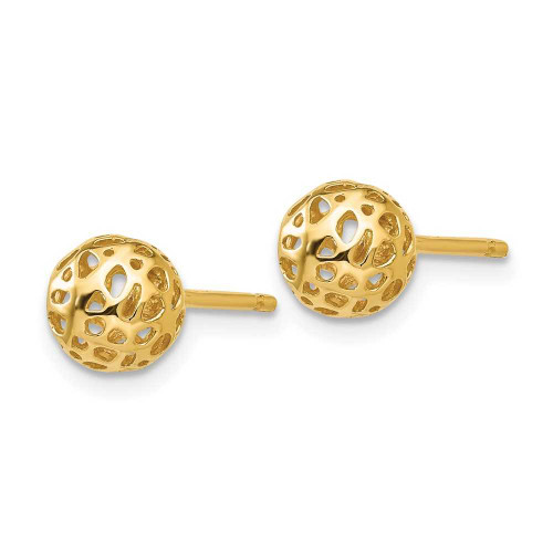 Image of 6.5mm 14K Yellow Gold Fancy Ball Stud Post Earrings
