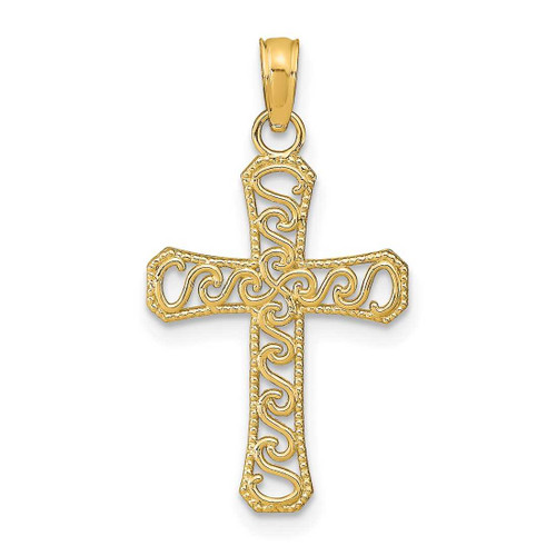 Image of 14K Yellow Gold Fancy Cross Pendant
