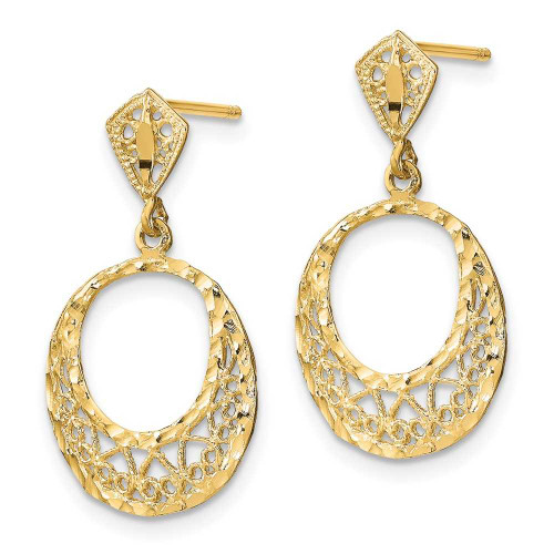 Image of 14K Yellow Gold Fancy Post Dangle Earrings