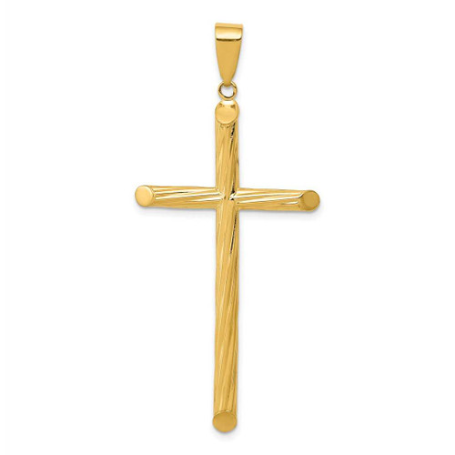 Image of 14K Yellow Gold Fancy Textured Cross Pendant