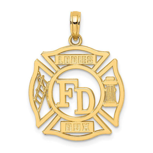 Image of 14K Yellow Gold FD Ladies Aux In Shield Pendant