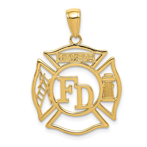 Image of 14K Yellow Gold FD Member In Shield Pendant