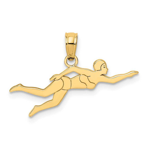 Image of 14K Yellow Gold Female Swimmer Pendant