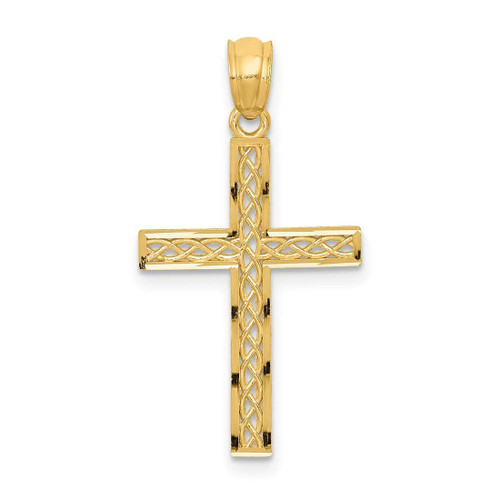 Image of 14K Yellow Gold Filigree Cross Pendant