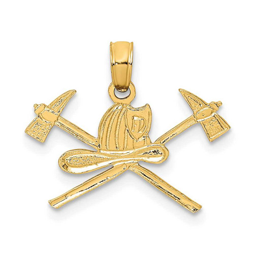 Image of 14K Yellow Gold Fire Department Insignia Pendant