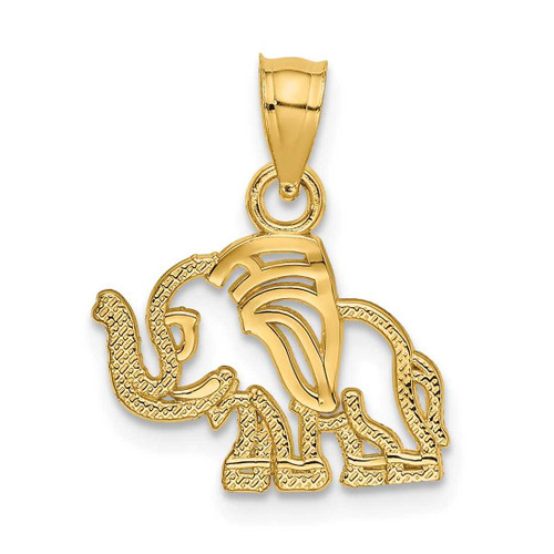 Image of 14K Yellow Gold Flat Cut-Out Elephant Pendant