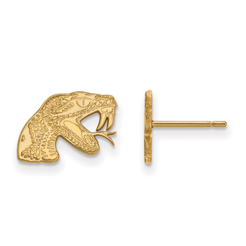 14K Yellow Gold Florida A&M University X-Small Post Earrings by LogoArt