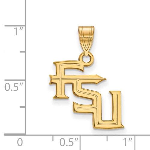 Image of 14K Yellow Gold Florida State University Medium Pendant by LogoArt (4Y060FSU)