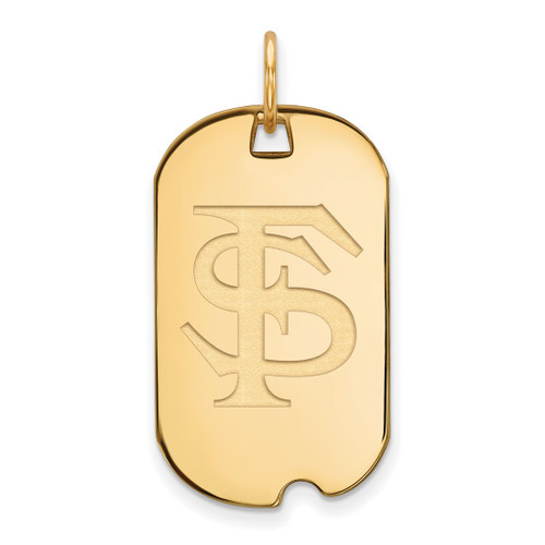 14K Yellow Gold Florida State University Small Dog Tag by LogoArt