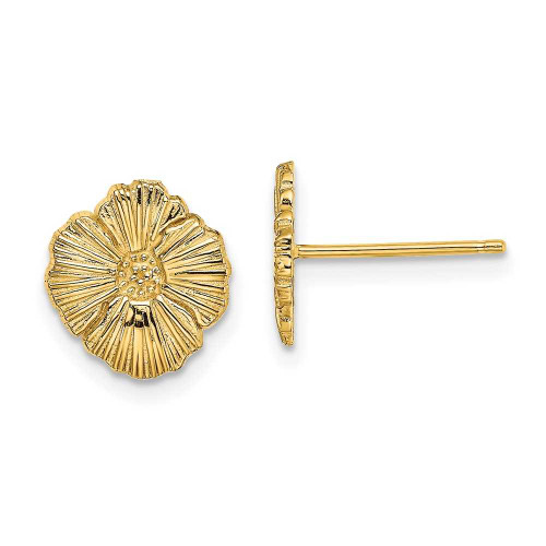 Image of 10mm 14K Yellow Gold Flower Post Earrings