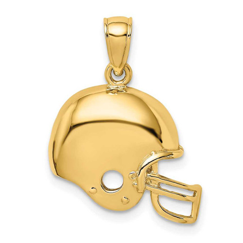 Image of 14K Yellow Gold Football Helmet Pendant