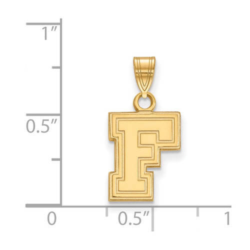 14K Yellow Gold Fordham University Small Pendant by LogoArt (4Y005FOU)