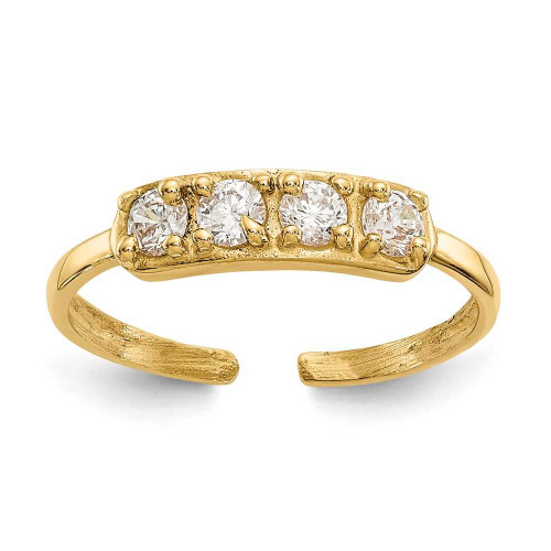 Image of 14K Yellow Gold Four CZ Stone Toe Ring