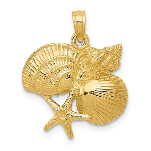 Image of 14K Yellow Gold Four Shell Cluster Pendant