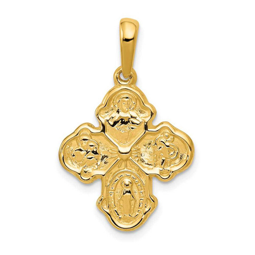 Image of 14K Yellow Gold Four Way Medal Pendant