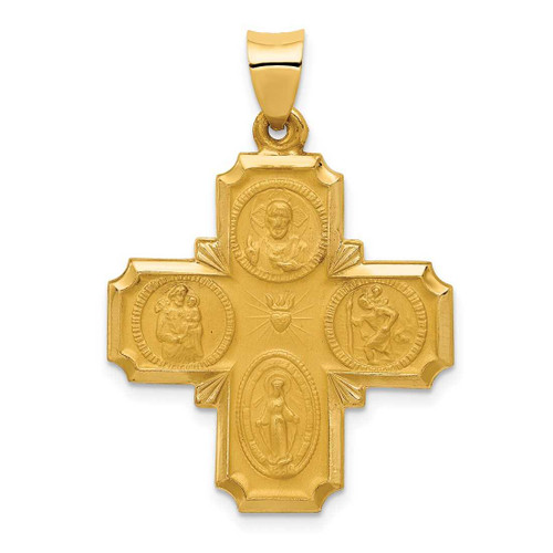 Image of 14K Yellow Gold Four-Way Medal Pendant REL150
