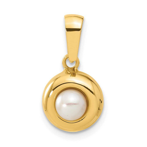Image of 14K Yellow Gold Freshwater Cultured Pearl Round Pendant